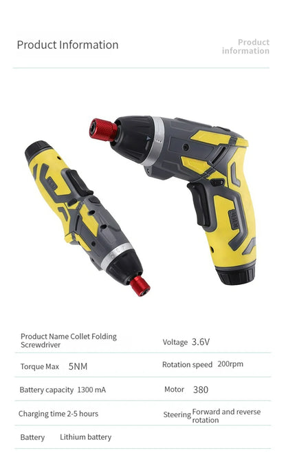 Rechargeable Cordless Screwdriver with 6Nm Torque - Smarsty
