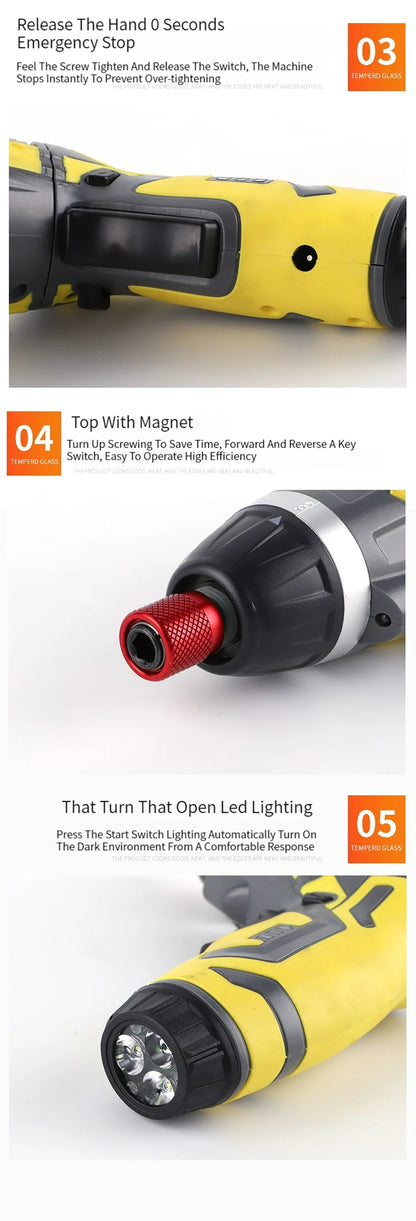 Rechargeable Cordless Screwdriver with 6Nm Torque - Smarsty
