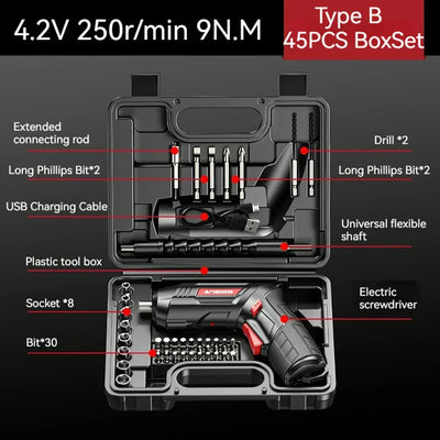 Small Powerful Rechargeable Battery Screwdriver Set - Smarsty