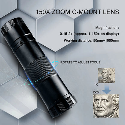 48MP 4K Digital Microscope with 150X Zoom - Smarsty