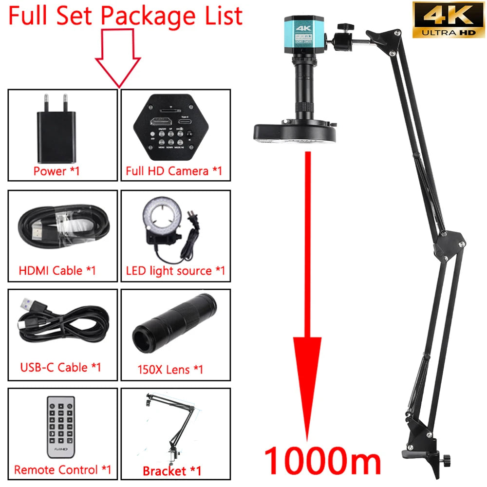 48MP 4K Digital Microscope with 150X Zoom - Smarsty
