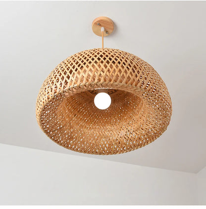Bamboo Pendant Light with Hand Knit Design - Smarsty