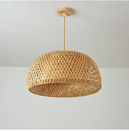 Bamboo Pendant Light with Hand Knit Design - Smarsty