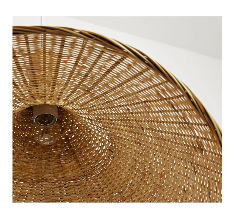Bamboo Pendant Light with Hand Knit Design - Smarsty