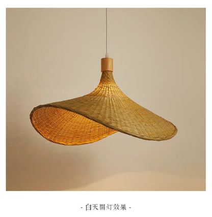 Bamboo Pendant Light with Hand Knit Design - Smarsty