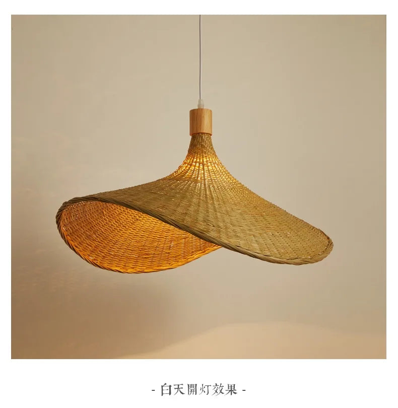 Bamboo Pendant Light with Hand Knit Design - Smarsty