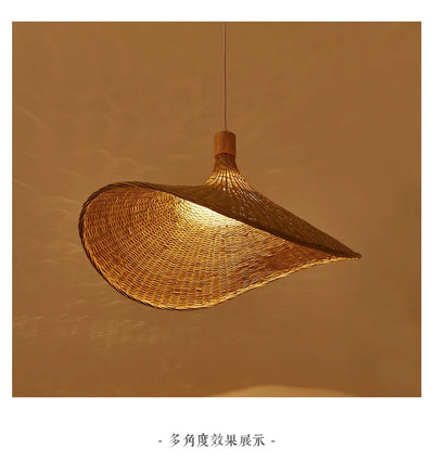 Bamboo Pendant Light with Hand Knit Design - Smarsty