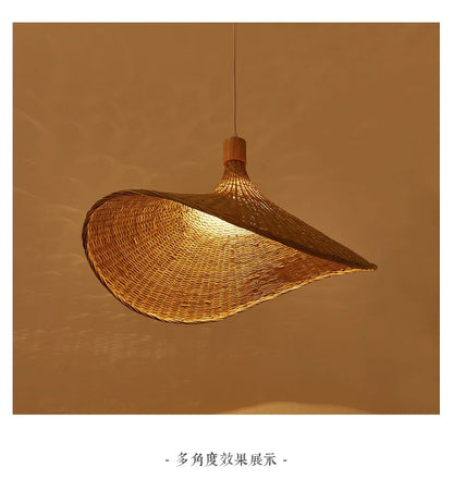 Bamboo Pendant Light with Hand Knit Design - Smarsty