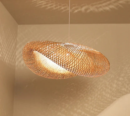 Bamboo Pendant Light with Hand Knit Design - Smarsty