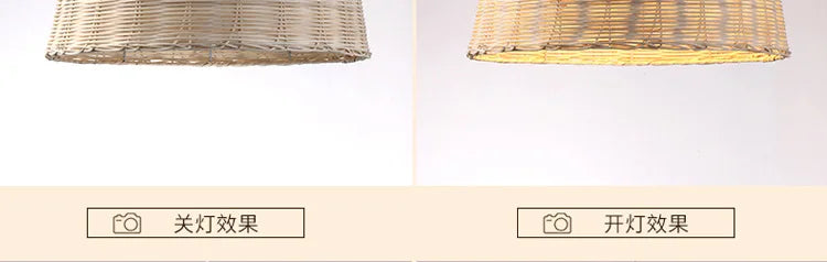 Bamboo Pendant Light with Hand Knit Design - Smarsty