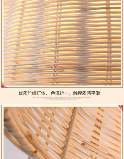 Bamboo Pendant Light with Hand Knit Design - Smarsty