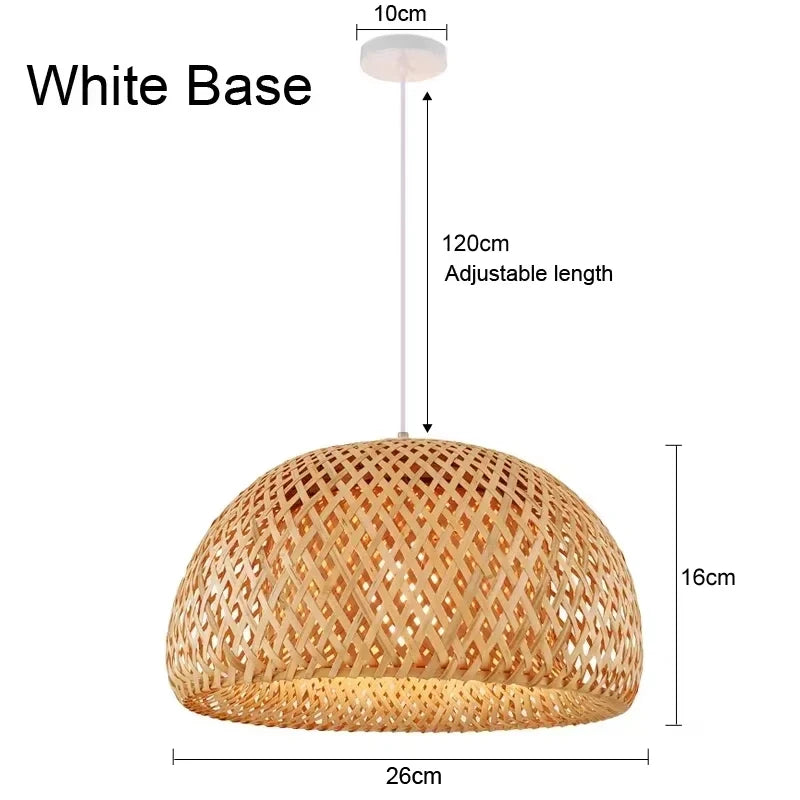 Bamboo Pendant Light with Hand Knit Design - Smarsty