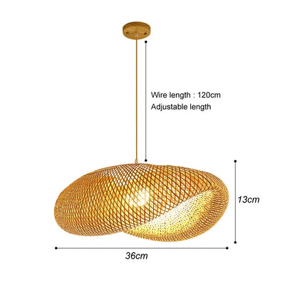 Bamboo Pendant Light with Hand Knit Design - Smarsty