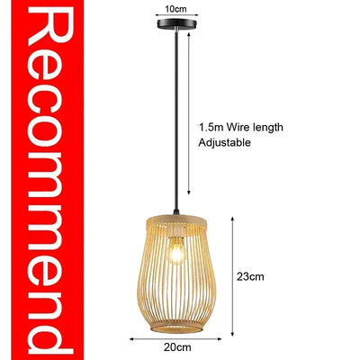 Bamboo Pendant Light with Hand Knit Design - Smarsty