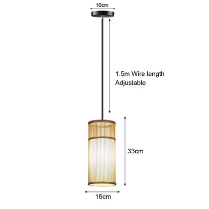 Bamboo Pendant Light with Hand Knit Design - Smarsty