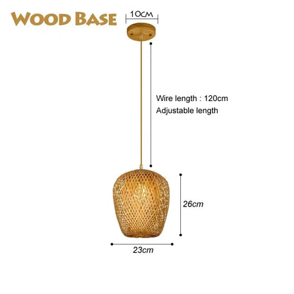 Bamboo Pendant Light with Hand Knit Design - Smarsty
