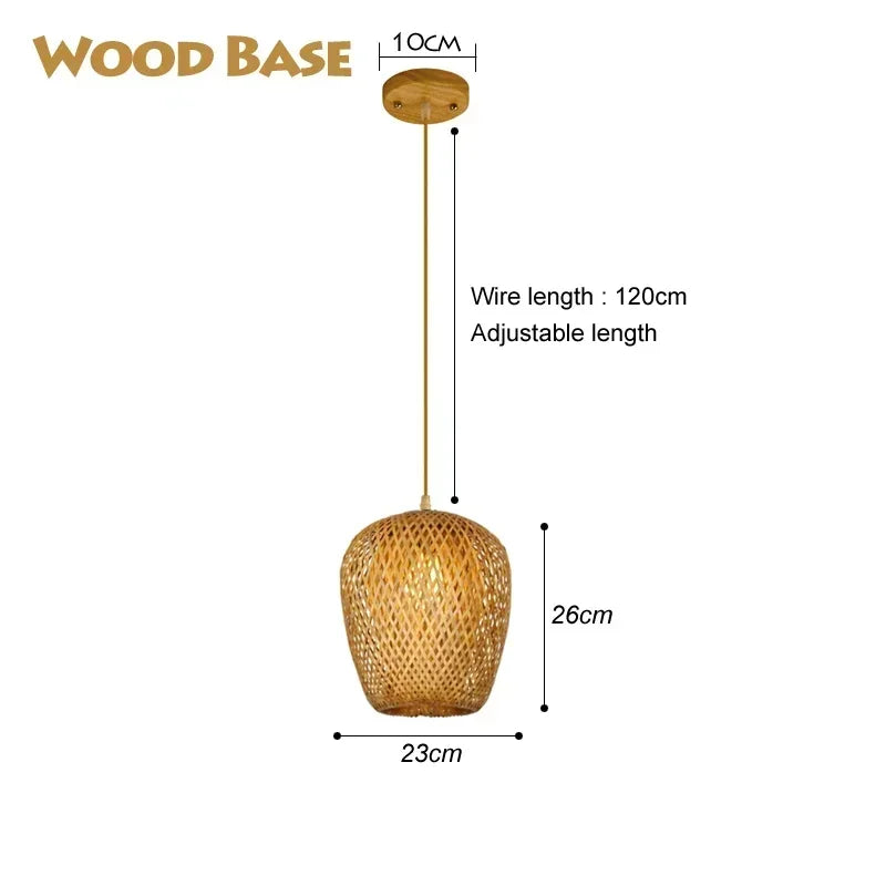 Bamboo Pendant Light with Hand Knit Design - Smarsty