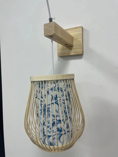 Bamboo Pendant Light with Hand Knit Design - Smarsty