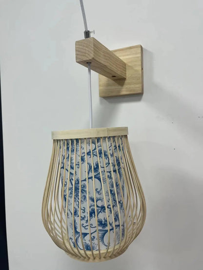 Bamboo Pendant Light with Hand Knit Design - Smarsty