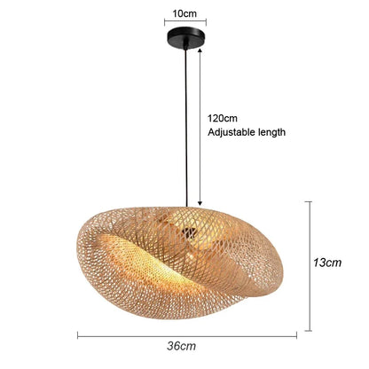Bamboo Pendant Light with Hand Knit Design - Smarsty