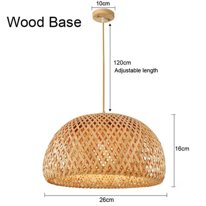 Bamboo Pendant Light with Hand Knit Design - Smarsty