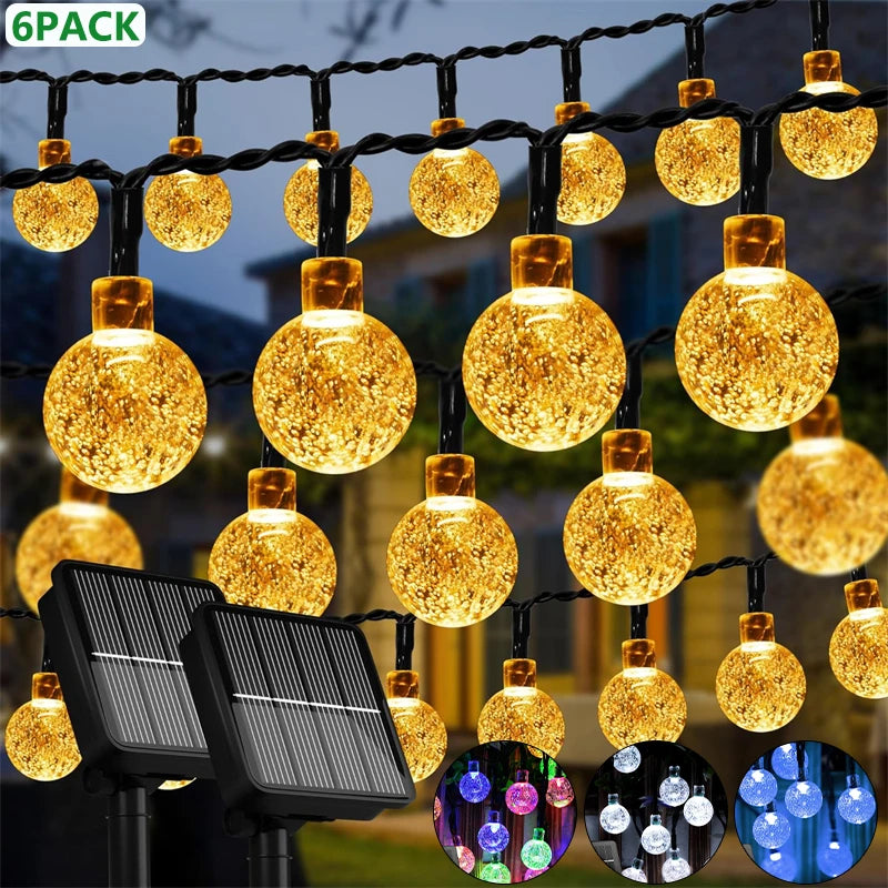 LED Solar String Lights Waterproof 60 LEDs for Garden Decor - Smarsty