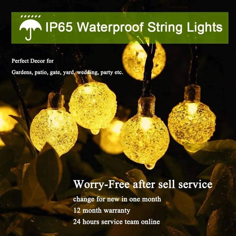 LED Solar String Lights Waterproof 60 LEDs for Garden Decor - Smarsty