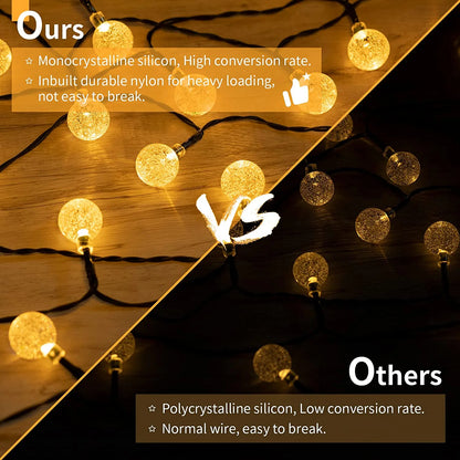 LED Solar String Lights Waterproof 60 LEDs for Garden Decor - Smarsty