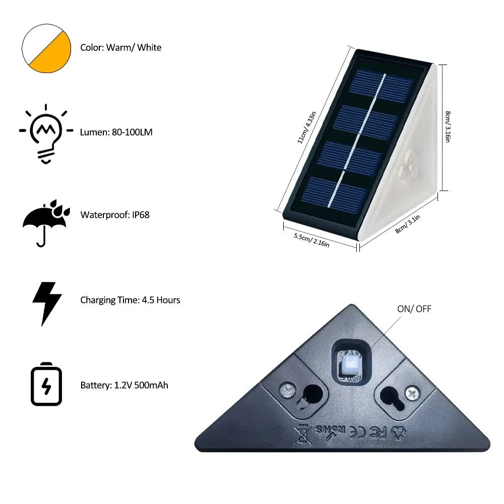 Outdoor Solar Step Lights with RGB Colors for Safe Pathways - Smarsty