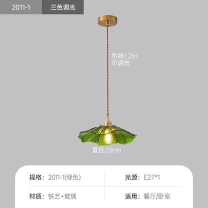 Retro Floral Glass Pendant Lamp for Elegant Home Decor - Smarsty
