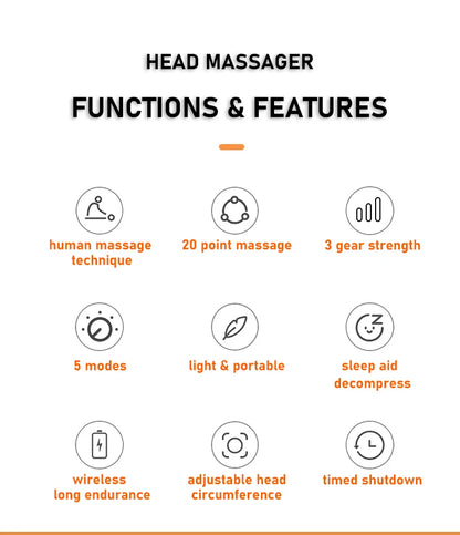 20 Massage Heads Electric Scalp Massager for Stress Relief - Smarsty