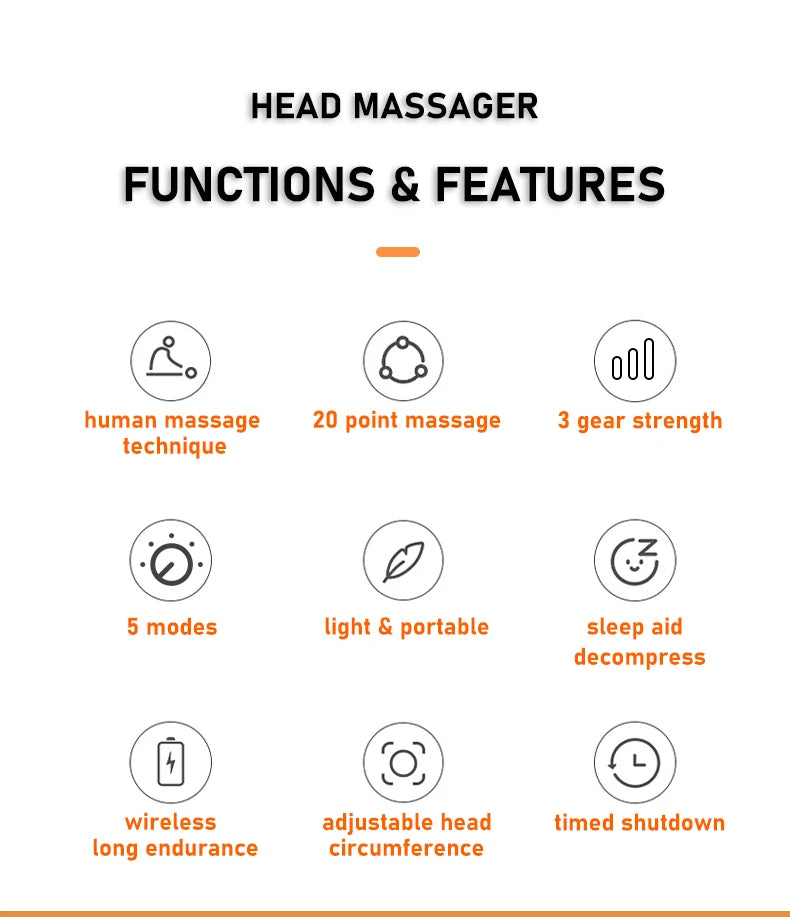 20 Massage Heads Electric Scalp Massager for Stress Relief - Smarsty