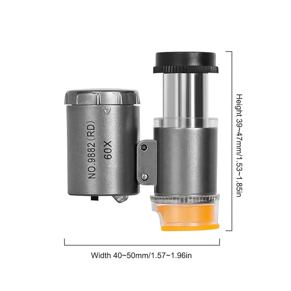60X Illuminated Portable Microscope With LED Light - Smarsty