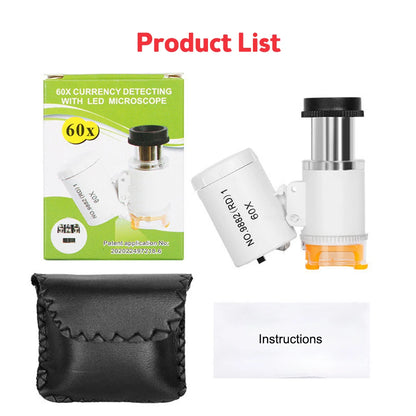 60X Illuminated Portable Microscope With LED Light - Smarsty