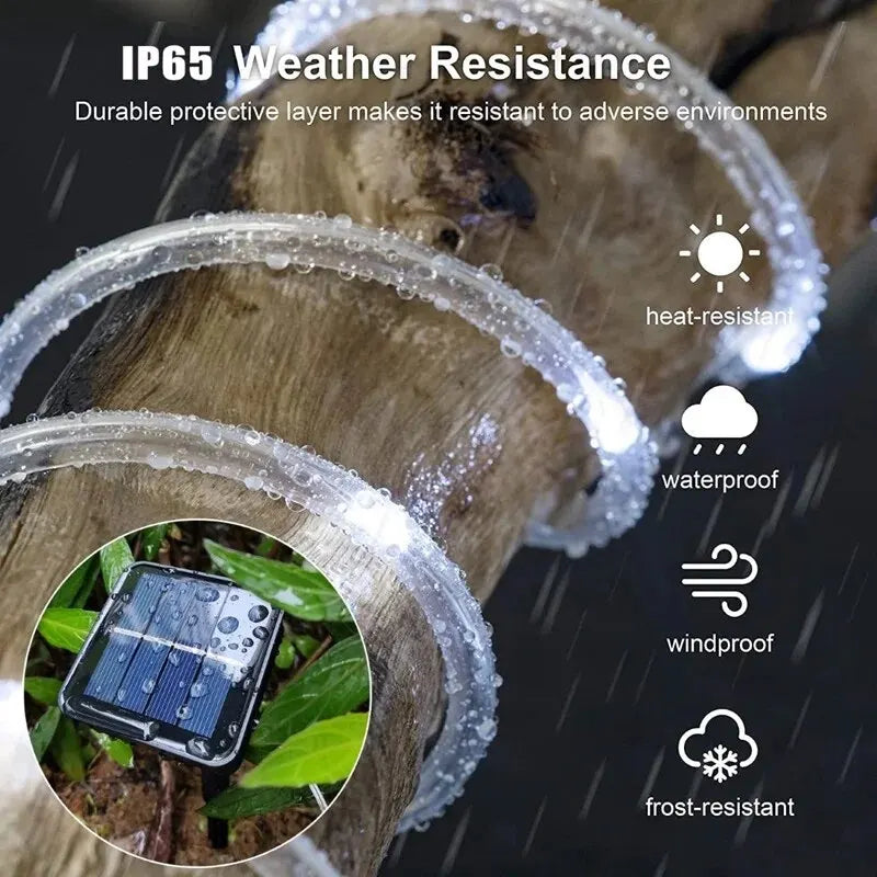 Solar Rope Lights with 8 Light Modes for Outdoor Decor - Smarsty