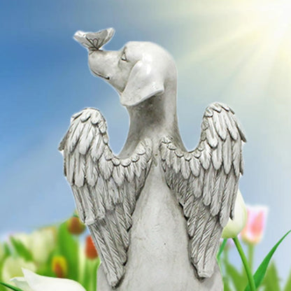 Angel Dog Memorial Statue for Pet Loss Comfort - Smarsty