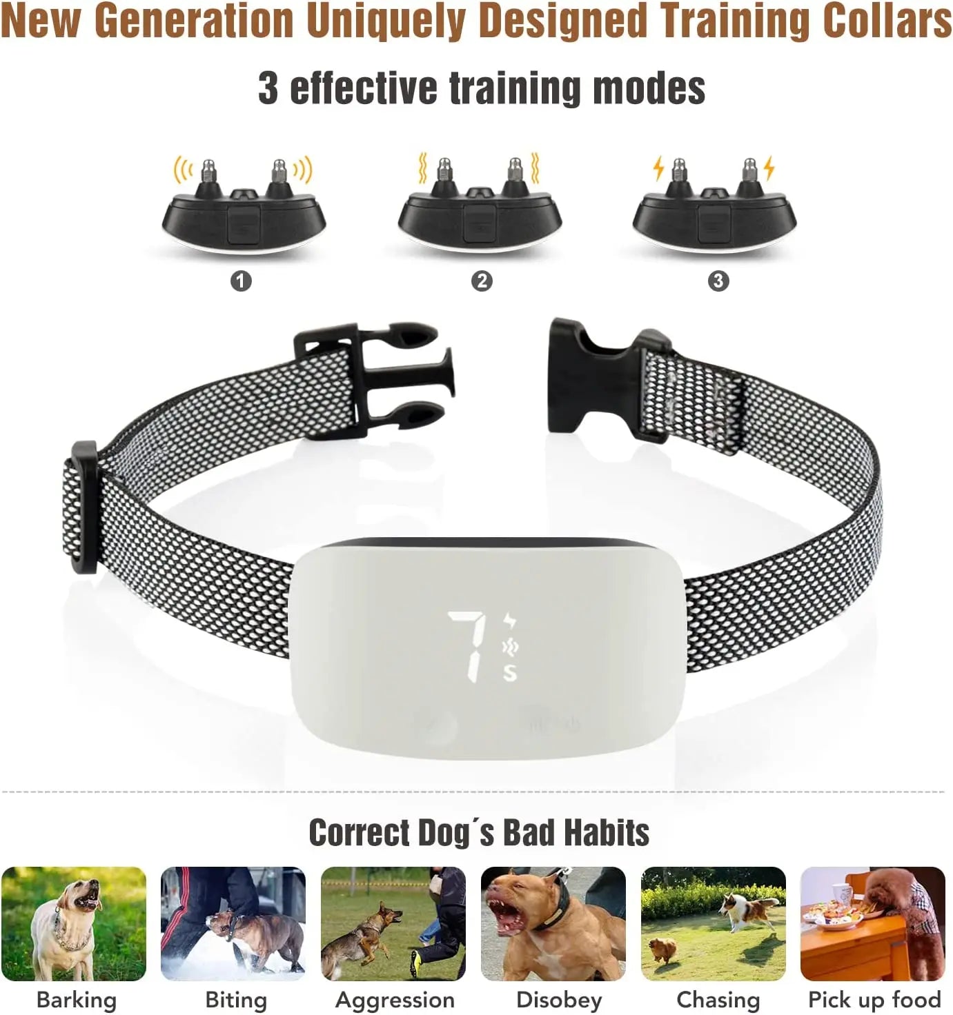 Automatic Bark Control Collar Rechargeable Waterproof Training Device - Smarsty