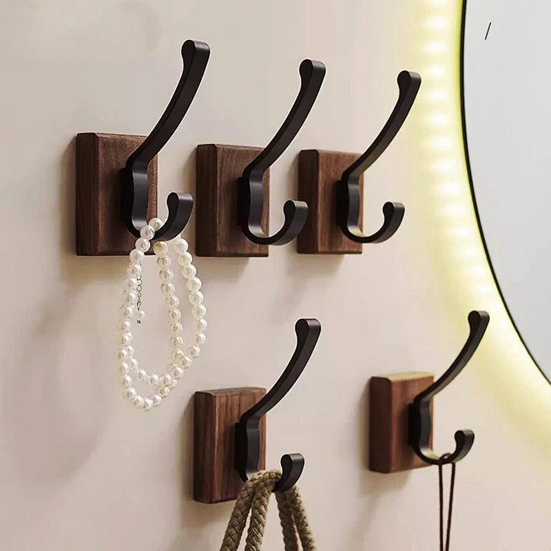 No Drill Space Aluminum Black Towel Hook for Efficient Storage - Smarsty