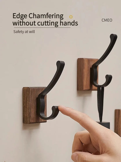 No Drill Space Aluminum Black Towel Hook for Efficient Storage - Smarsty