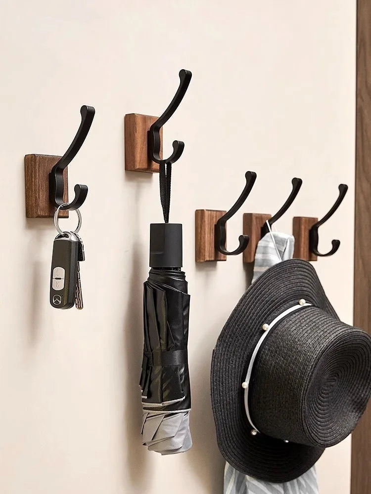 No Drill Space Aluminum Black Towel Hook for Efficient Storage - Smarsty