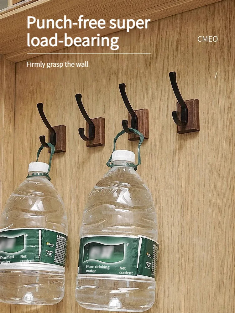 No Drill Space Aluminum Black Towel Hook for Efficient Storage - Smarsty
