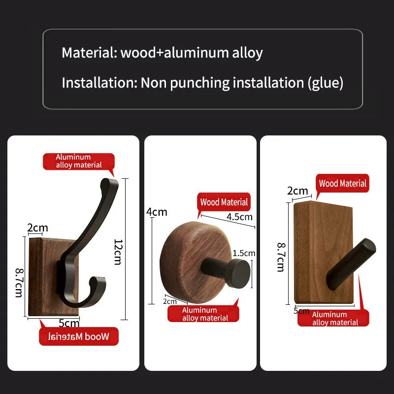 No Drill Space Aluminum Black Towel Hook for Efficient Storage - Smarsty