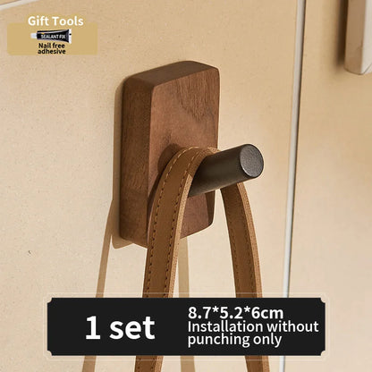 No Drill Space Aluminum Black Towel Hook for Efficient Storage - Smarsty