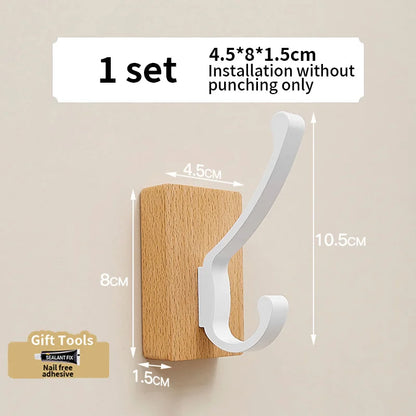 No Drill Space Aluminum Black Towel Hook for Efficient Storage - Smarsty