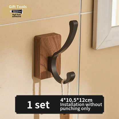 No Drill Space Aluminum Black Towel Hook for Efficient Storage - Smarsty