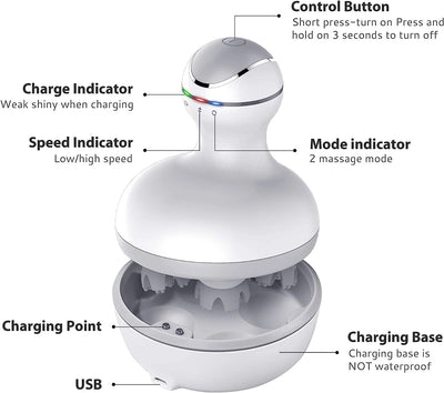 Cordless Electric Scalp Massager for Hair Growth and Relaxation - Smarsty