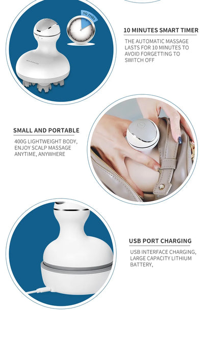 Cordless Electric Scalp Massager for Hair Growth and Relaxation - Smarsty