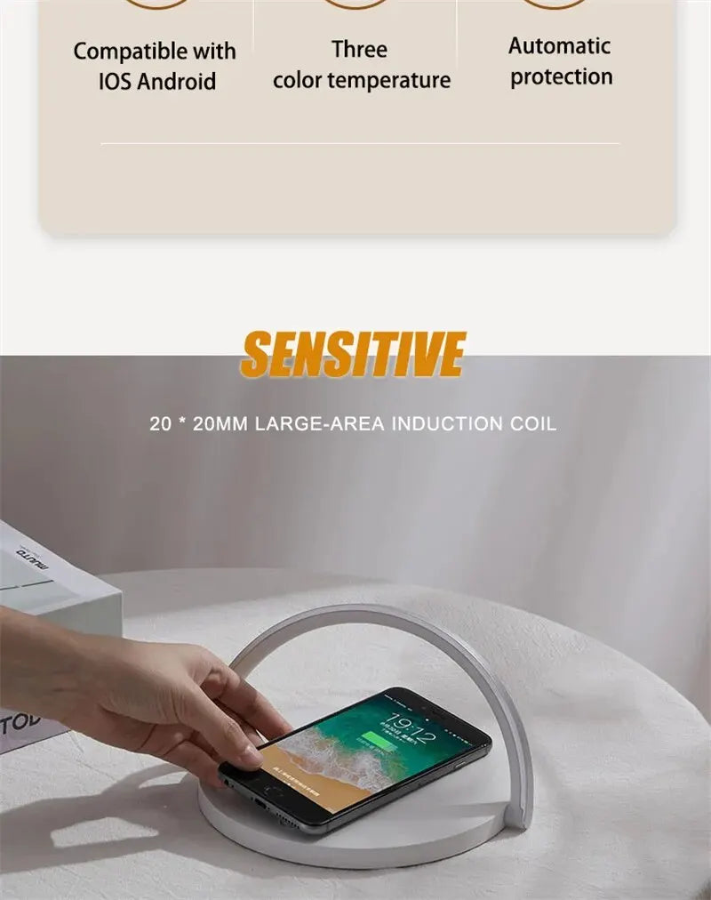 Desk Lamp & Wireless Phone Charger - Smarsty