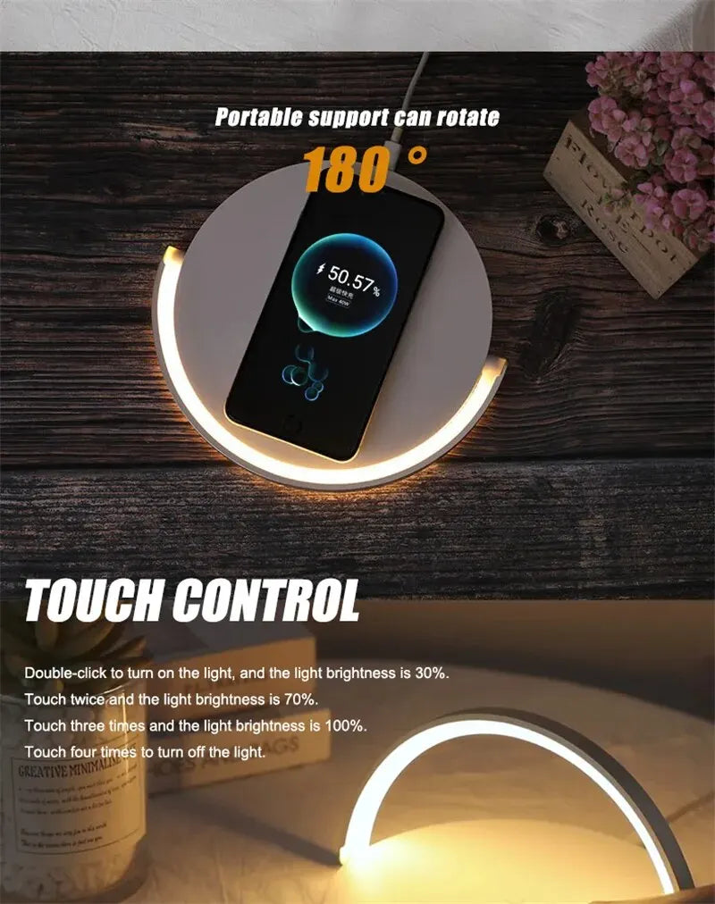 Desk Lamp & Wireless Phone Charger - Smarsty