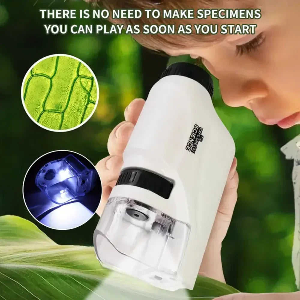 Handheld Microscope 60-120x With LED Light for Kids - Smarsty